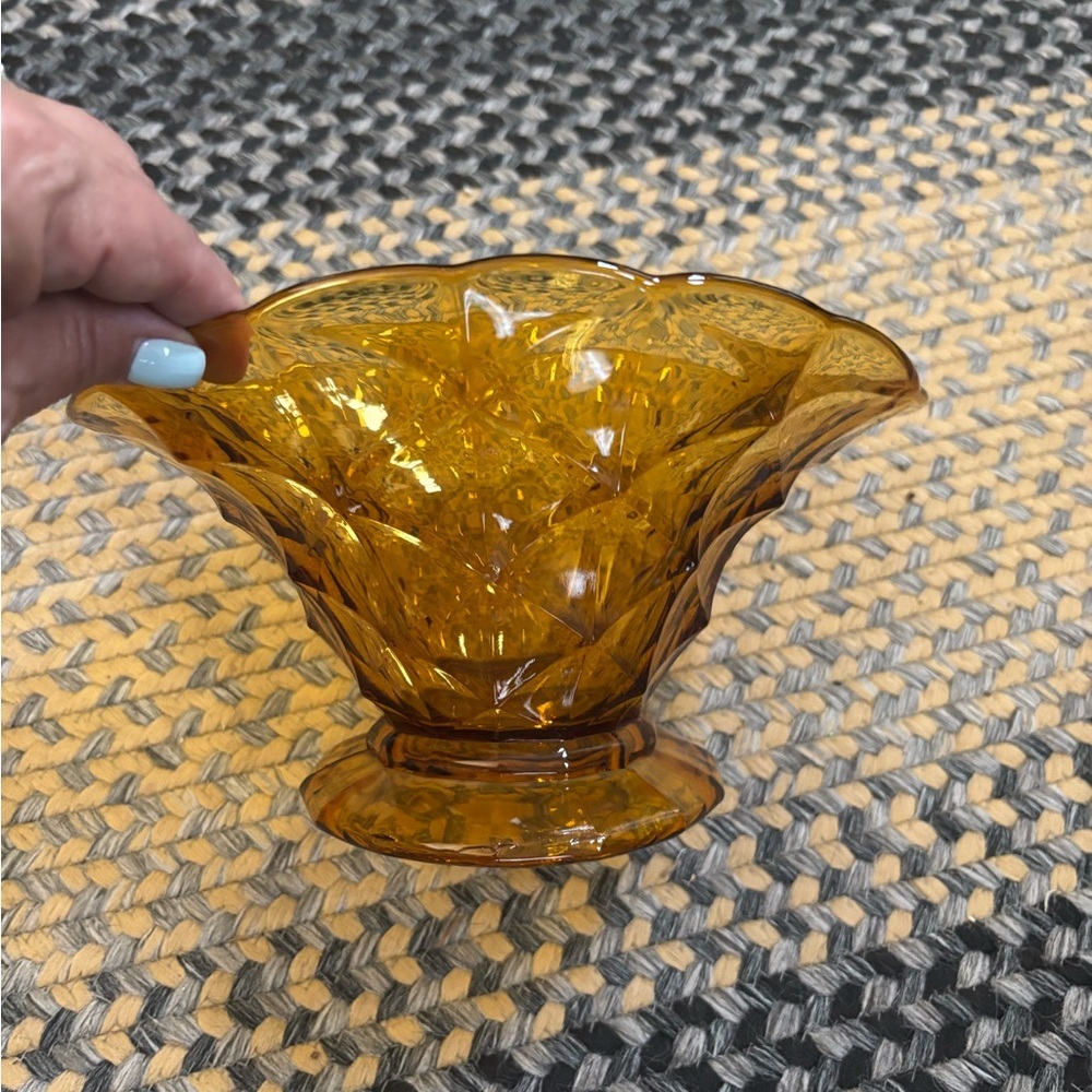 Amber Glass Decorative Bowl‎